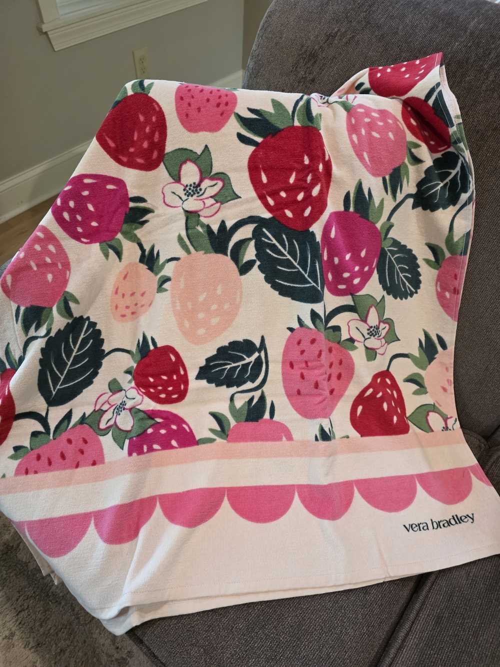 Vera Bradley Strawberry Print Beach Towel-NWT